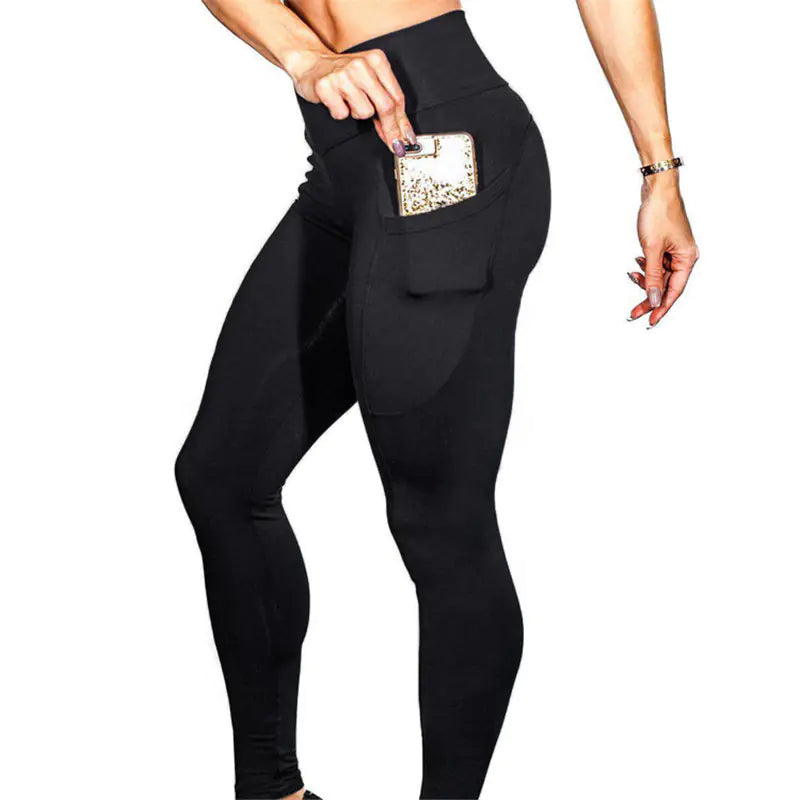 👖: High-Waist Yoga Pants - Butt Lift Leggings with Pockets