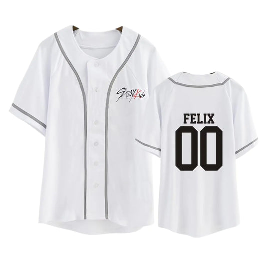 ⚾: Kpop Stray Kids Baseball Jersey - Member Support Tee