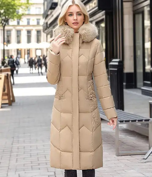 🧥: Fur Collar Winter Coat - Elegant Cotton-Padded Outerwear