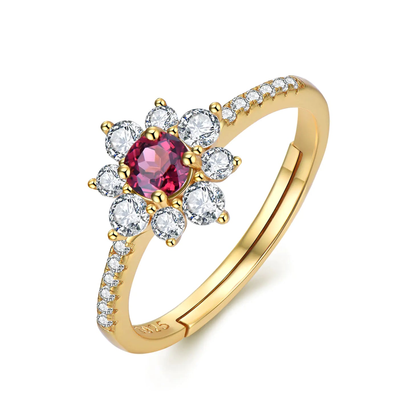 💎: Personalized Natural Stone Gemstone Ring - Custom Inlaid Women's Jewelry