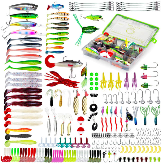 🎣 232-Piece Fishing Lure Kit - Complete Tackle Box with Bass & Trout Lures