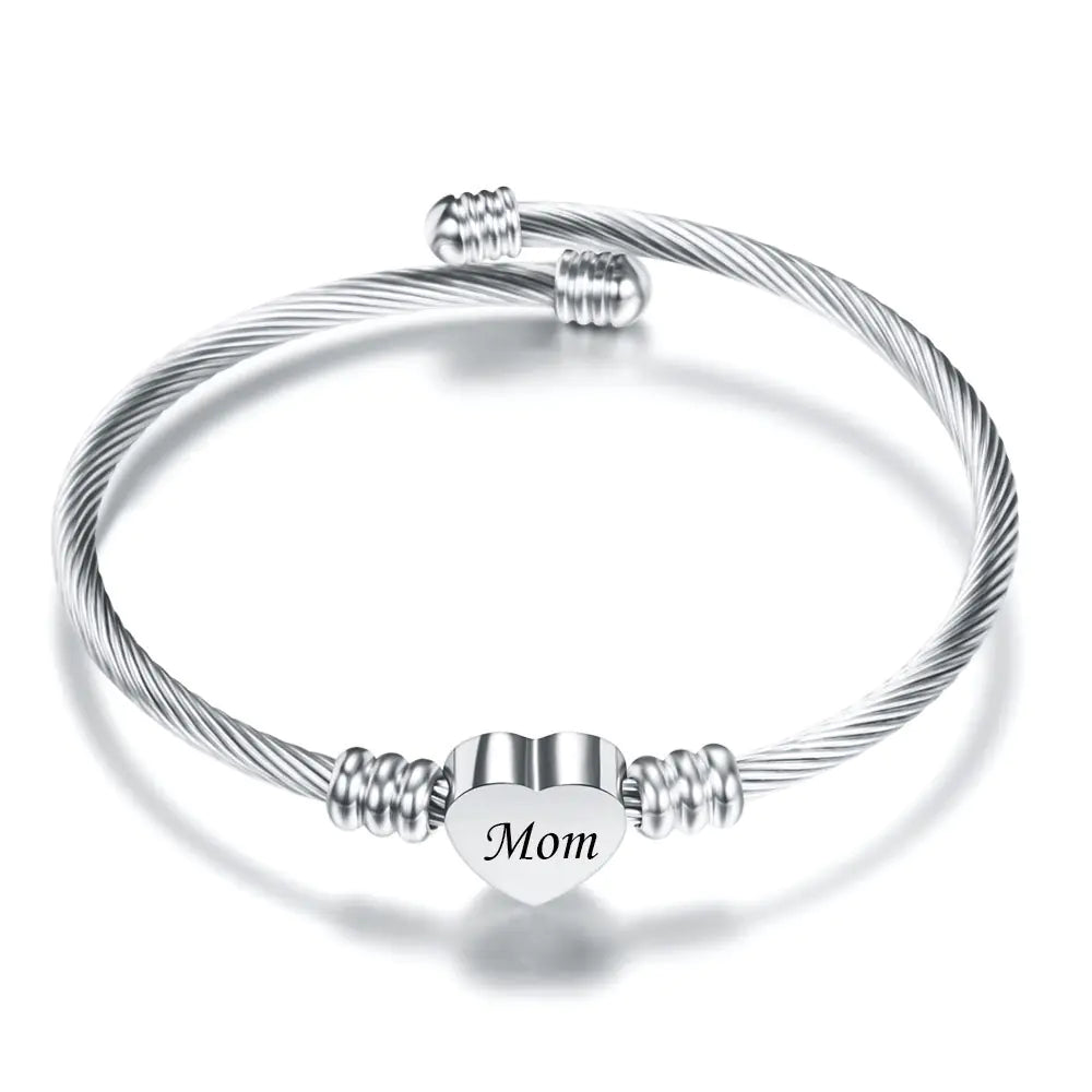 💖: Stainless Steel Braided Bracelet for Mom - Mother's Day Gift Jewelry