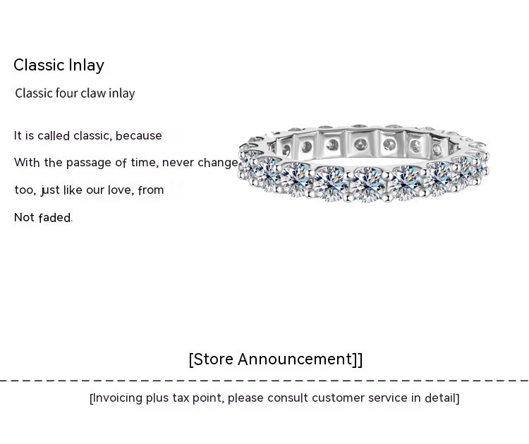 💎: S925 Sterling Silver Moissanite Diamond Stackable Ring