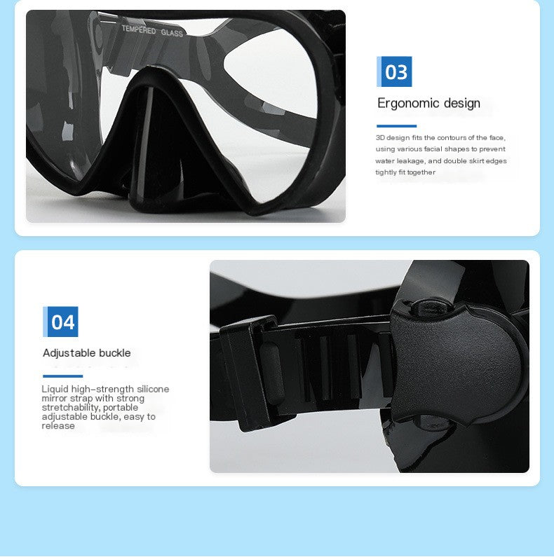 🤿: High-Definition Adult Diving Mask with Silicone Frame | 4 Styles