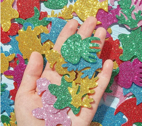 🐠: DIY Ocean Animal Glitter Foam Stickers for Kids