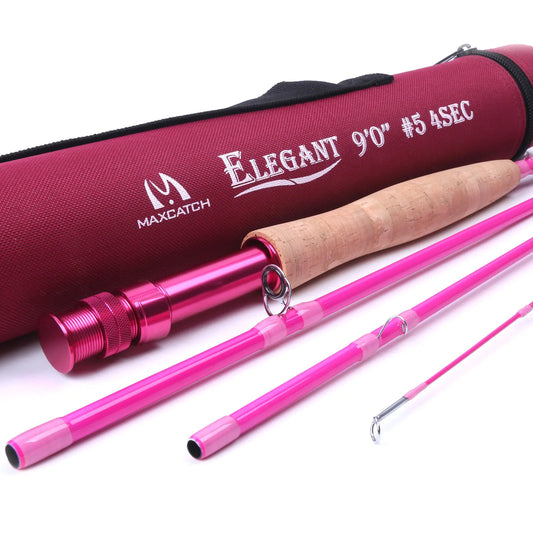🎣 Maxcatch Elegant Hot Pink Fly Fishing Rod for Women - 9' 5-Weight with Tube