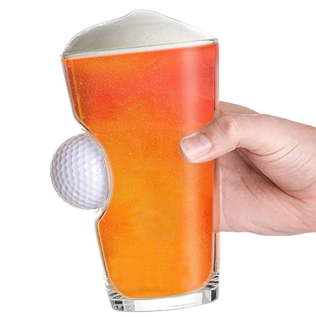 ⛳: Golf Ball Beer Mug — Unique Hand-Blown Glass Cup for Golf Lovers