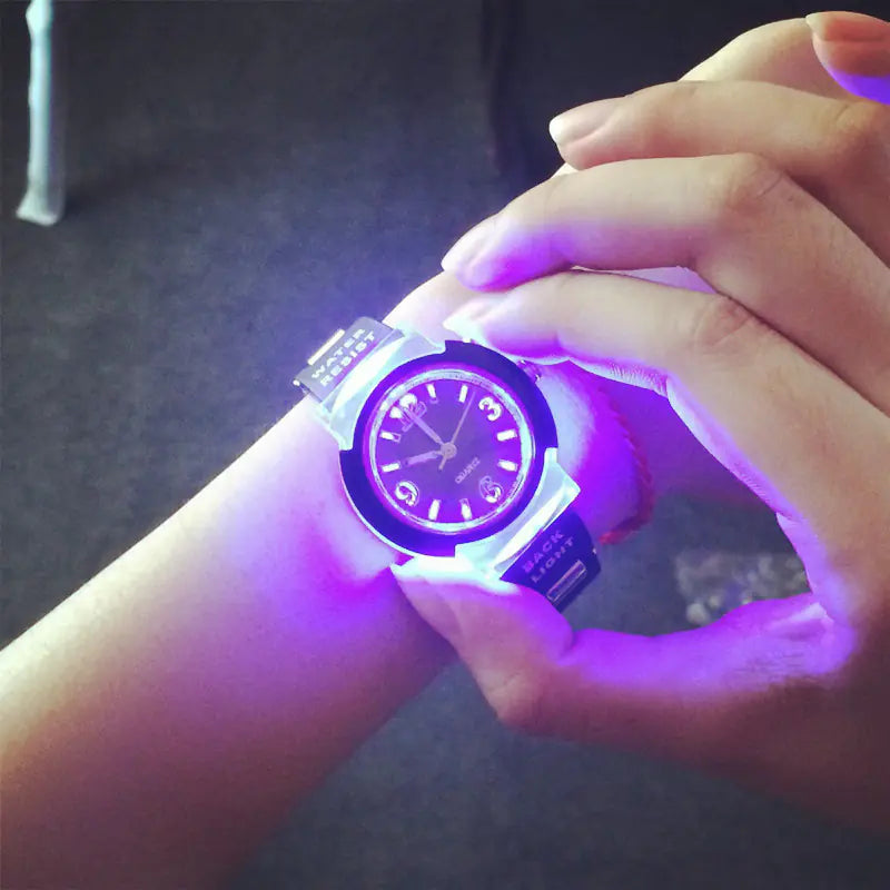 ⌚: Korean EXO Harajuku LED Glow Jelly Watch for Girls