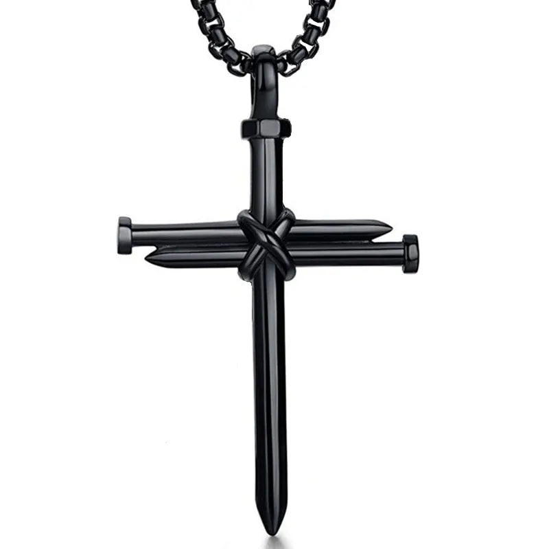 Metal Punk Cross Pendant Necklace