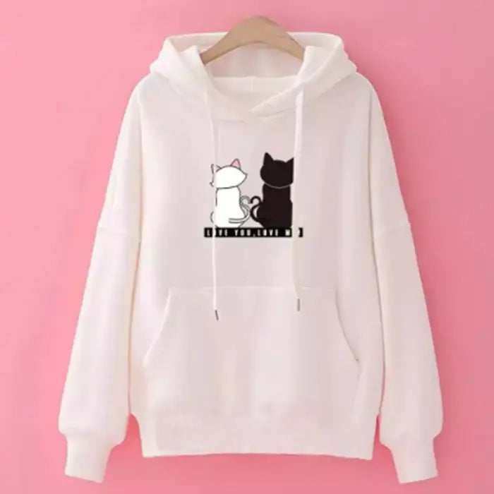 👕: Plus Velvet Korean Fashion Hoodie - Cartoon Pattern Loose Fit Top