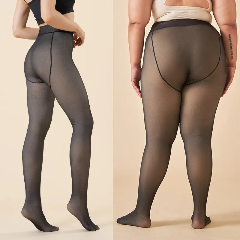 🧦: Women's Fleece-Lined Thermal Stockings - Cozy Winter Warmth