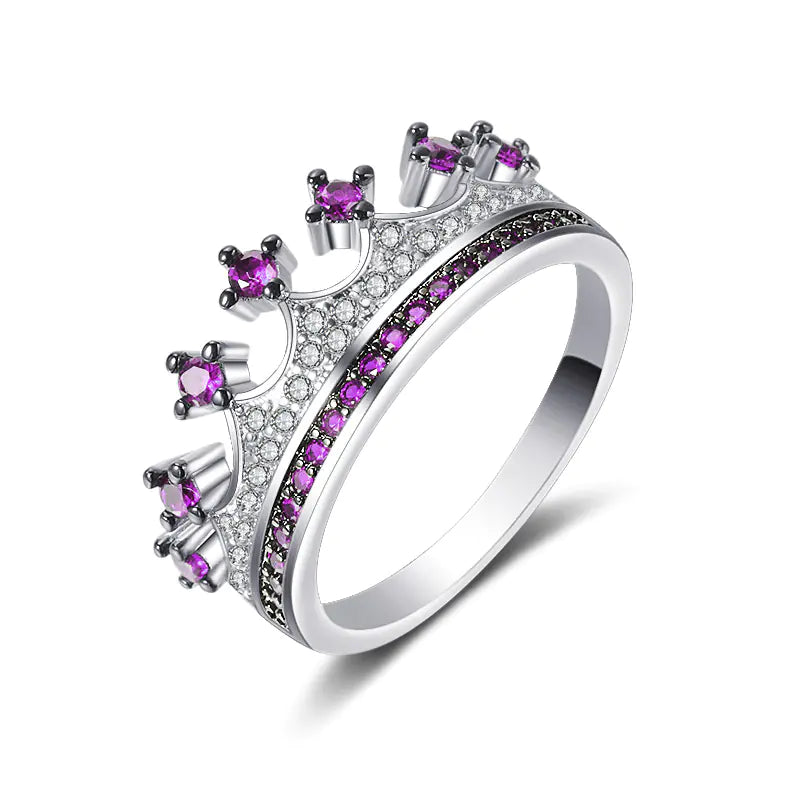 💎: Two-Tone Heart Shaped Zircon Ring - Romantic Dual-Color Jewelry