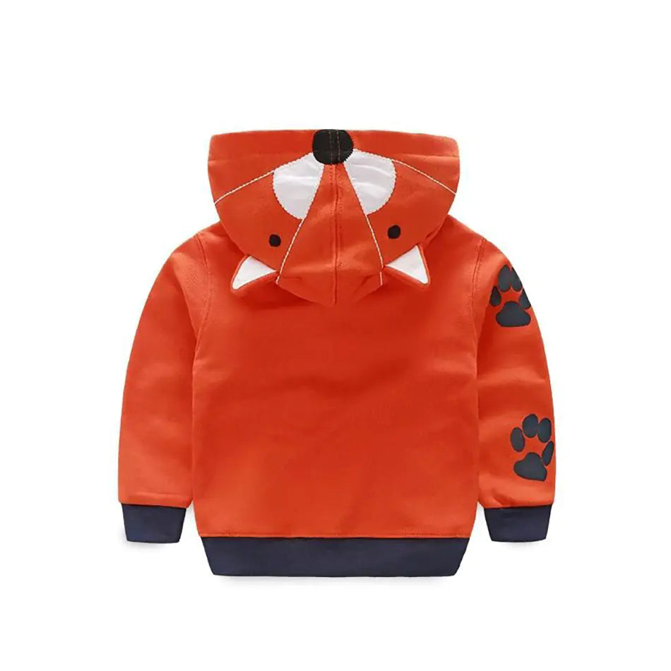 🐯: Kids Cartoon Tiger Fox Ear Hooded Jacket for Boys
