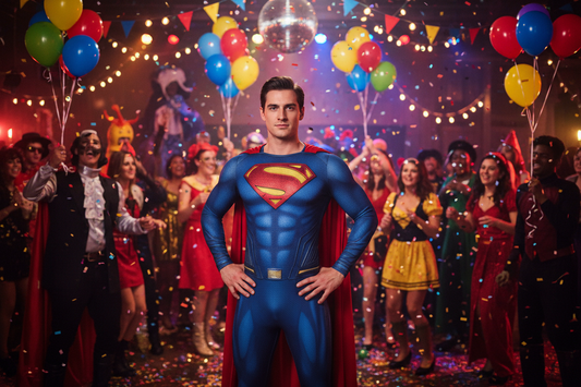 🦸 Adult Superman Costume Bodysuit - Complete Superhero Outfit (One Set)