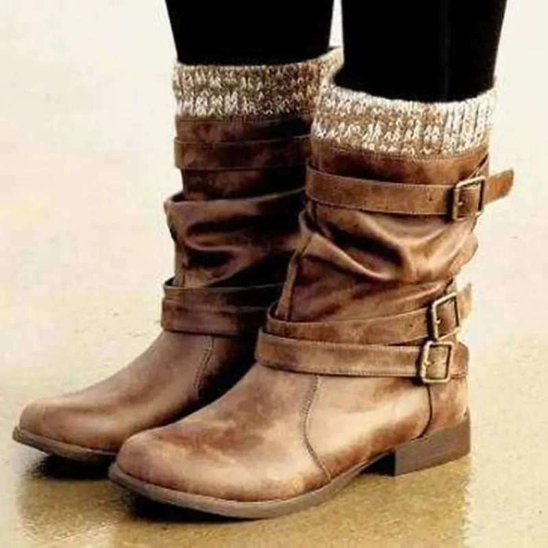 👢: Woolen Thick-Heel Women's High Boots - Over-the-Knee Style
