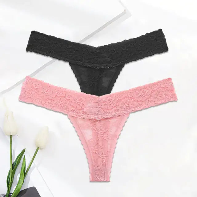 🌙: Premium Lace Thong Panties - Elegant Intimate Comfort Collection