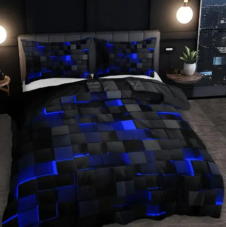 🛏️: Abstract Grid Series Quilt Cover Digital Printing Bedding