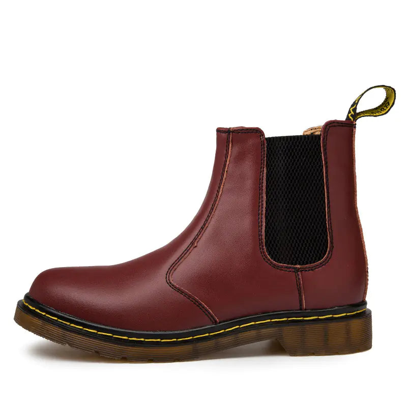 🍂: Autumn Style Thick-Heeled Cowhide Martin Boots - Women's Premium Leather Footwear