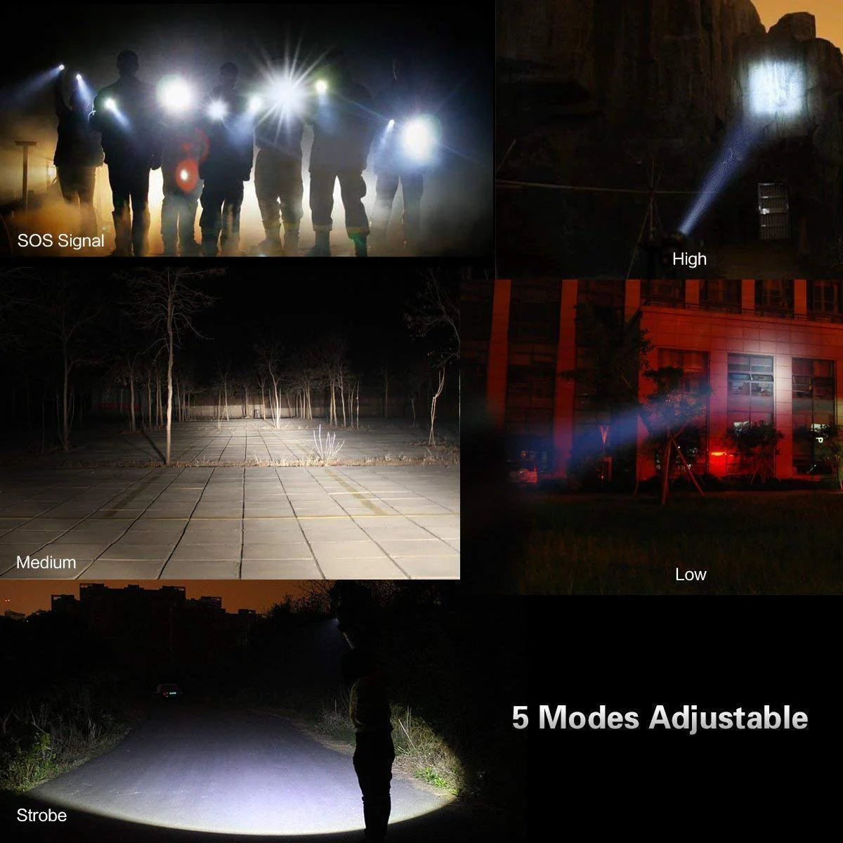 🔦 Super-Bright 90000LM LED Tactical Flashlight - 5 Modes Zoomable Torch