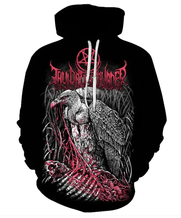 👕: Printed Skull Head Hooded Sweater