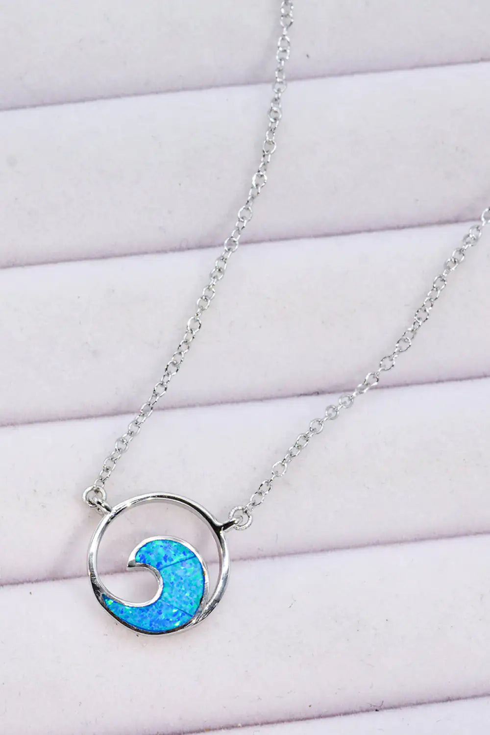 Opal Crest  wave Silver Necklace