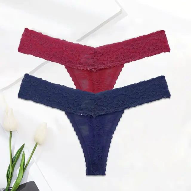 🌙: Premium Lace Thong Panties - Elegant Intimate Comfort Collection