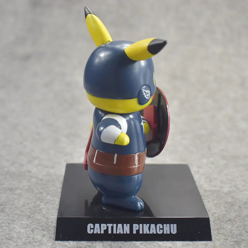🎮: Pikachu Deadpool Captain America Crossover Figure – Collectible PVC Toy Model