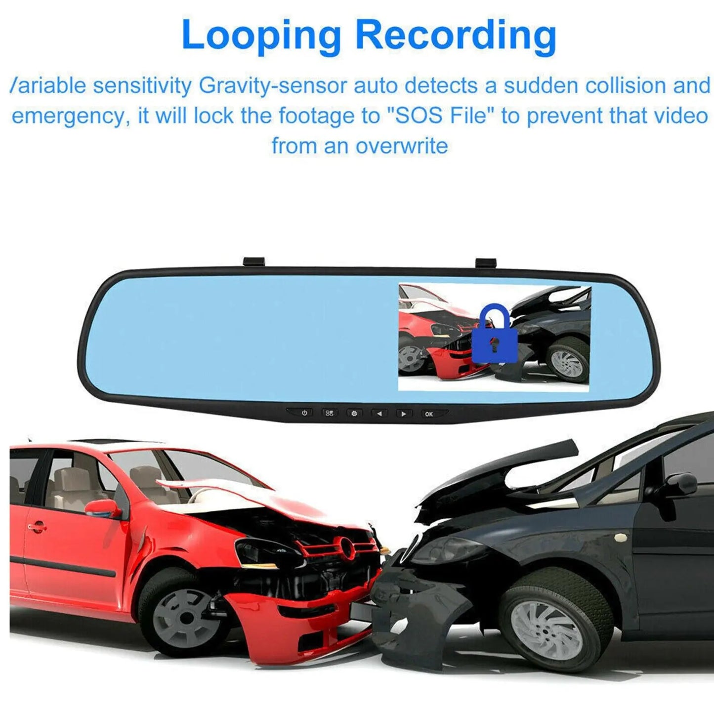📹: 1080P HD Rearview Mirror Car DVR - Dual Dash Cam Front & Rear Video Recorder