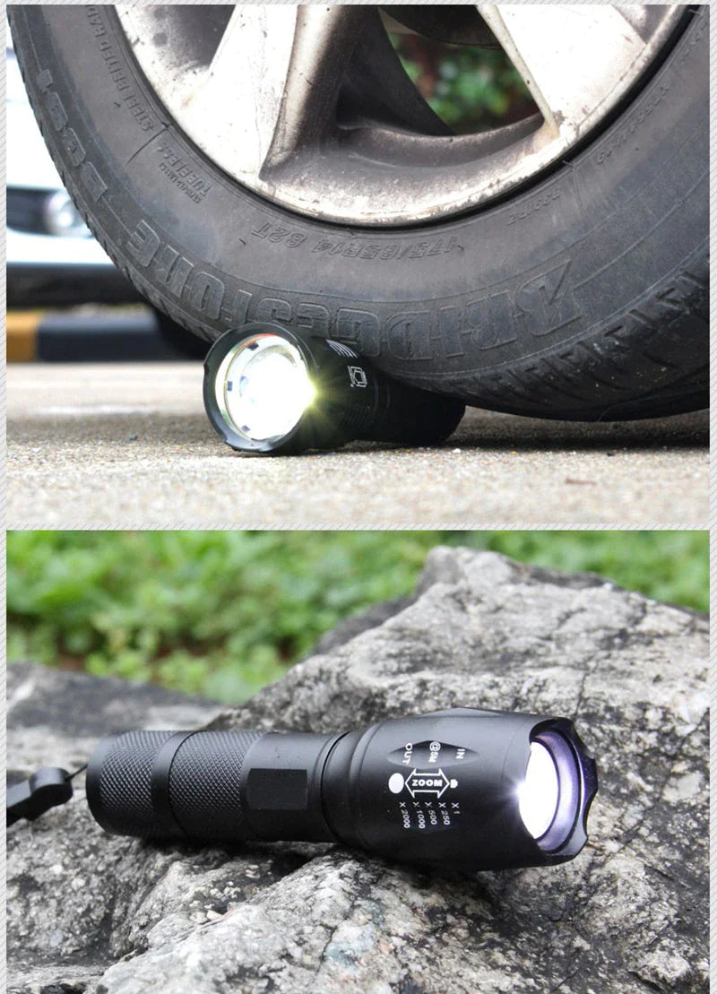 🔦 Super-Bright 90000LM LED Tactical Flashlight - 5 Modes Zoomable Torch