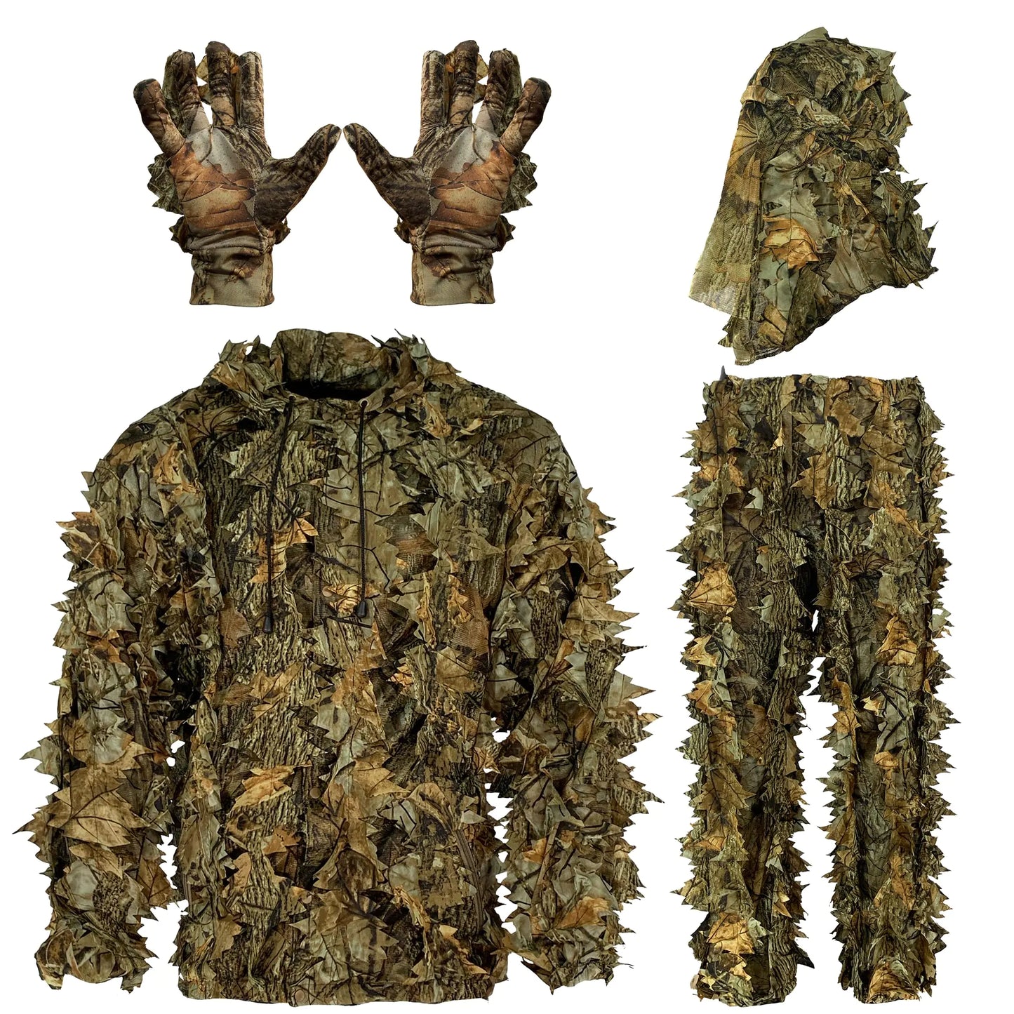 🏹 AYIN Ghillie Suit For Men - 3D Leaf Bush Camo Hunting Suit with Hood
