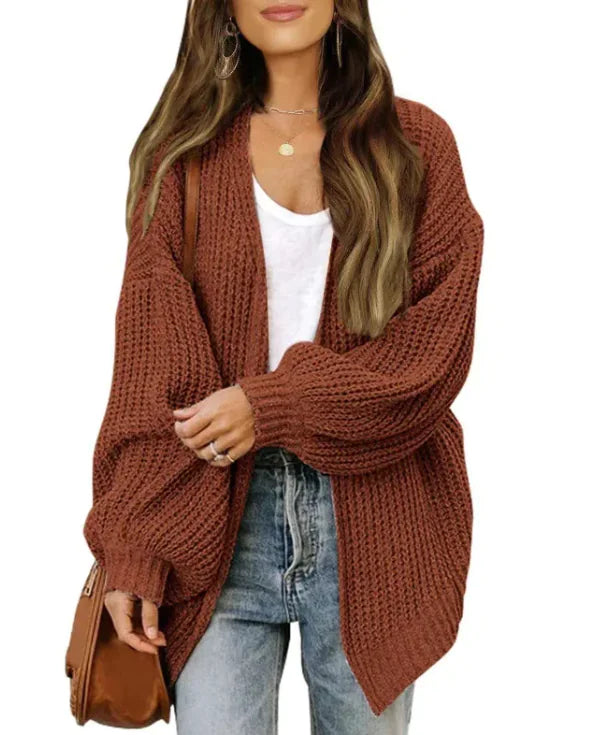 🧥: Loose Retro Sweater Coat Women's Mid-length Knitted Cardigan