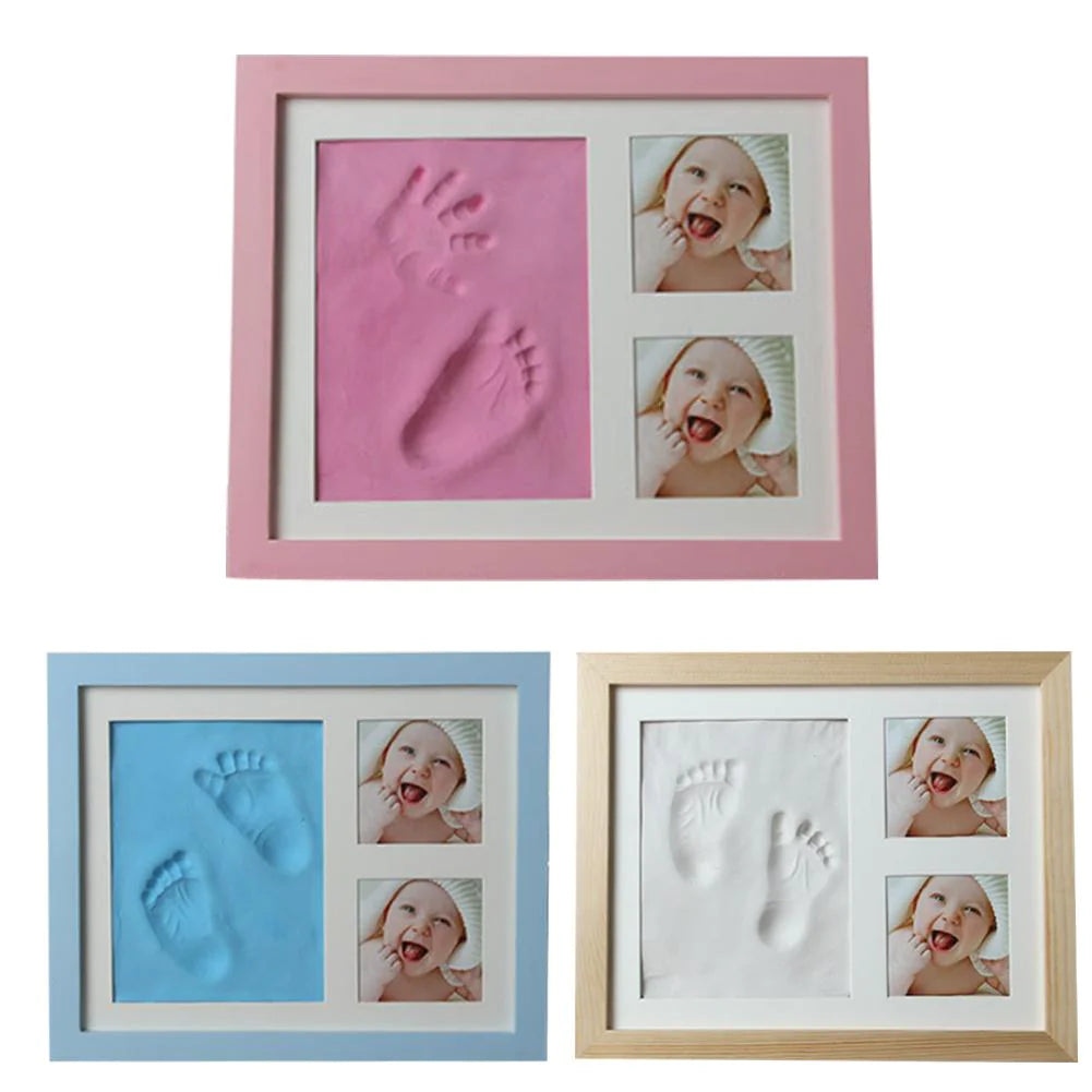 👶: Baby Hand & Footprint Kit with Solid Wooden Frame - Timeless Memory Keepsake