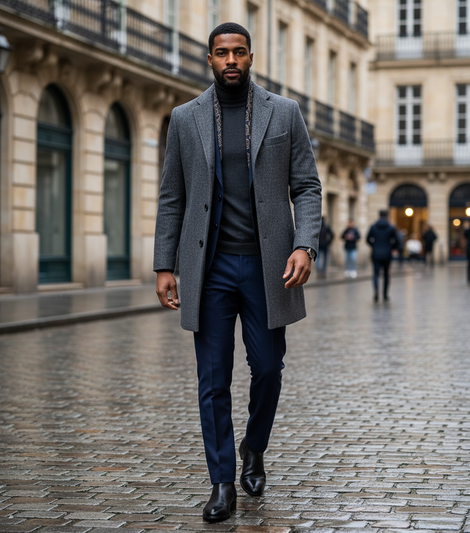 🧥: Premium Wool Overcoat - Classic Men's Winter Outerwear