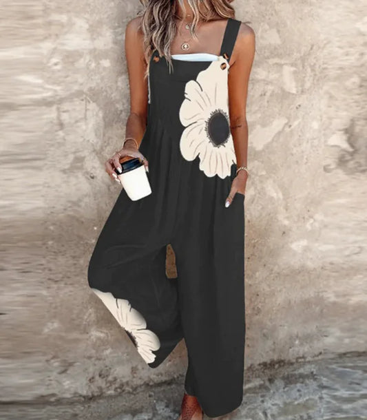 👗: Summer New Women's Vintage Printed Jumpsuit