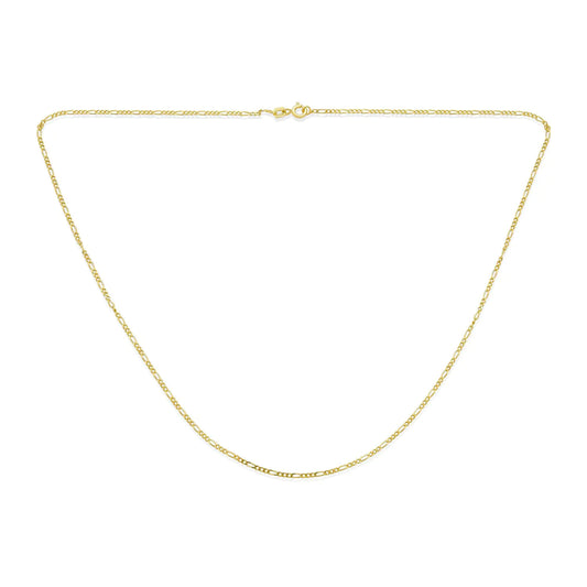 💎: Unisex 14K Yellow Gold Overlay Figaro Chain Necklace - 925 Sterling Silver 18" USA