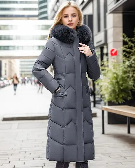 🧥: Fur Collar Winter Coat - Elegant Cotton-Padded Outerwear