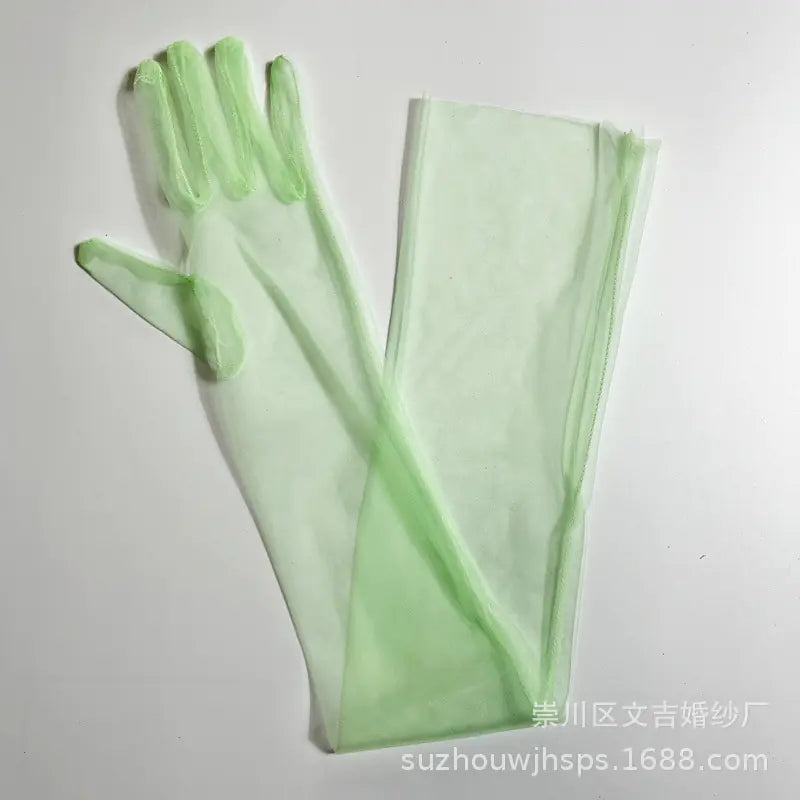 🤍: Elegant 70CM Sheer Lace Bridal Gloves - Luxury Wedding Accessories
