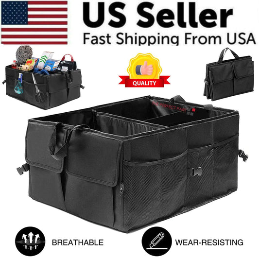 🚗 40L Trunk Cargo Organizer - Collapsible Car Storage Bin for SUV Truck