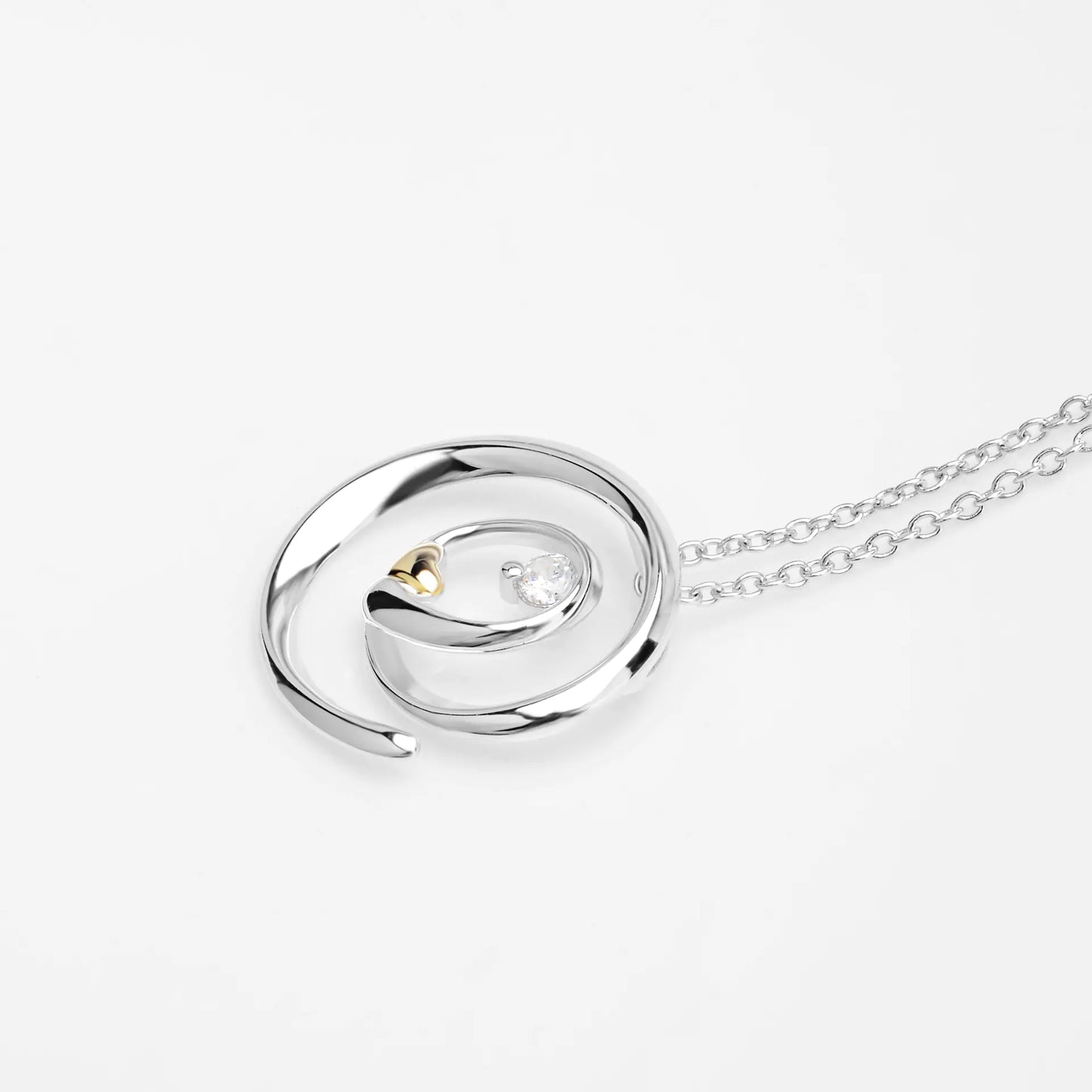 💎: 925 Sterling Silver Round Diamond Pendant Necklace - Elegant Circle Jewelry