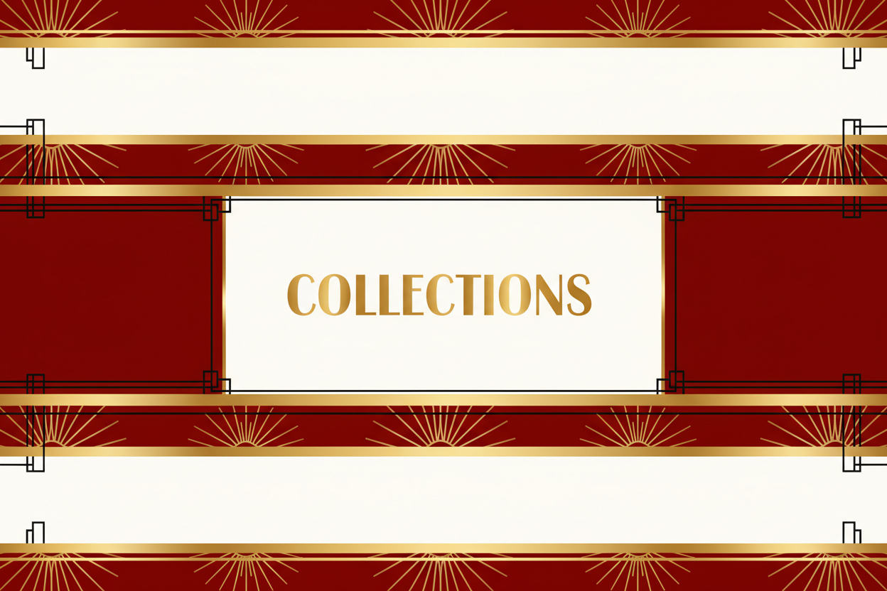 Red and Gold Art Deco Collections Banner