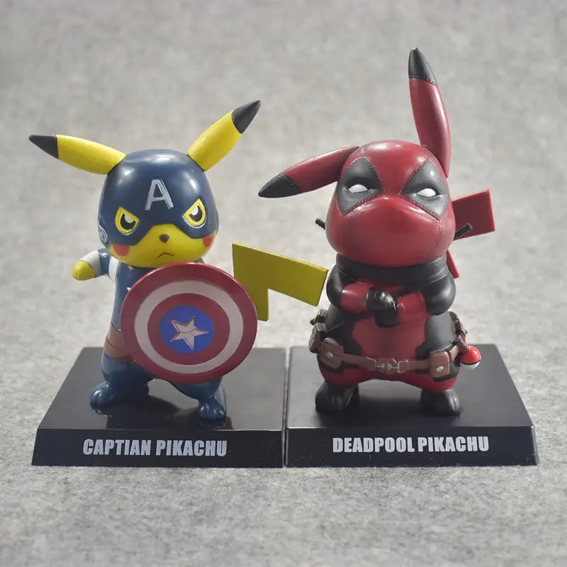 🎮: Pikachu Deadpool Captain America Crossover Figure – Collectible PVC Toy Model