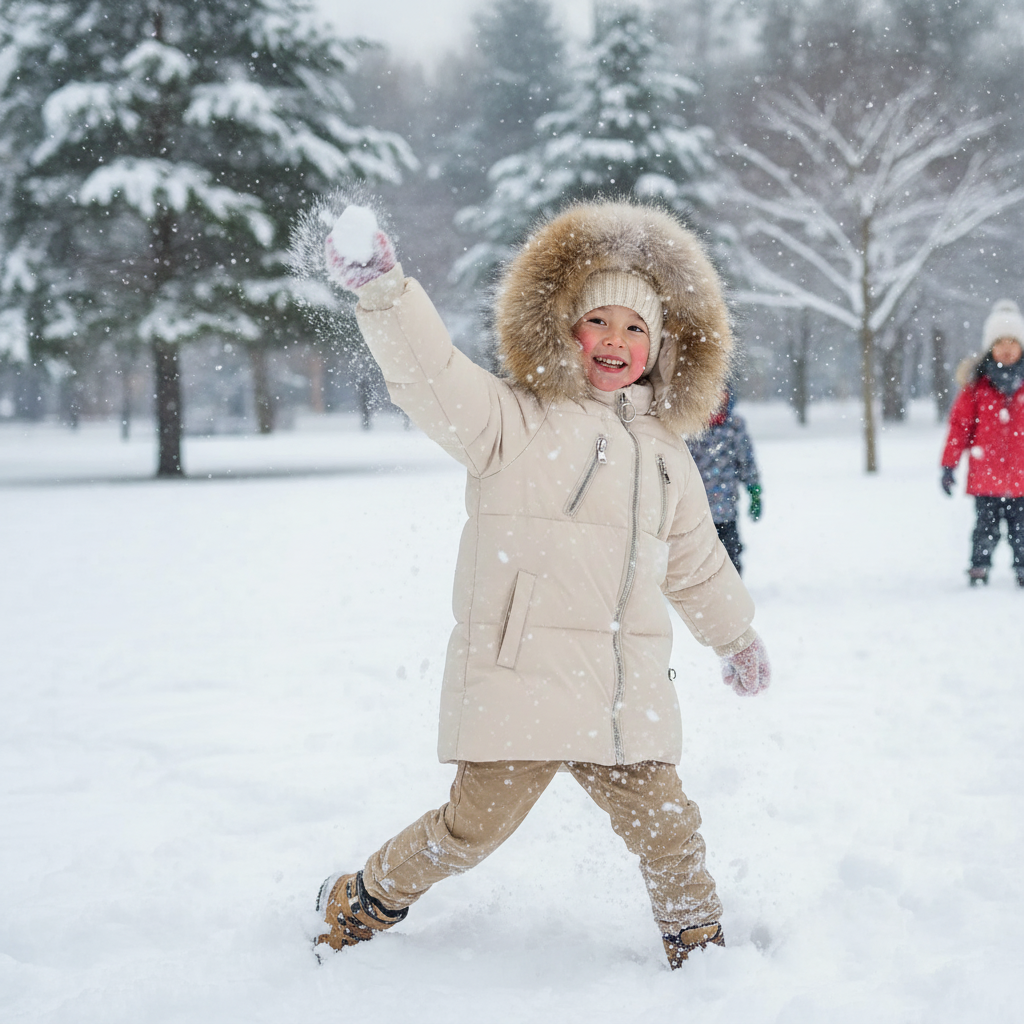 🧥: Kids' Solid Color Down Jacket with Fur Collar - Classic Winter Coat