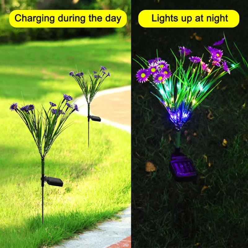 🌸 Solar Garden Lights LED Flower Stake - Waterproof Outdoor Patio Decor
