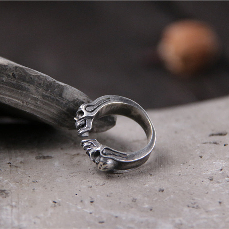 💀: 925 Thai Silver Engraved Skull Ring