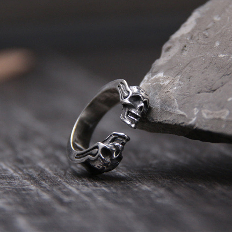 💀: 925 Thai Silver Engraved Skull Ring