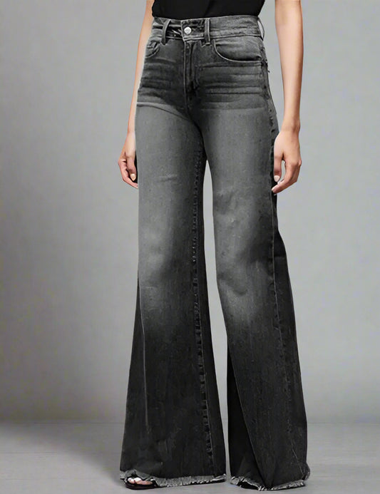 Retro Wide-Leg Mid-Waist Jeans