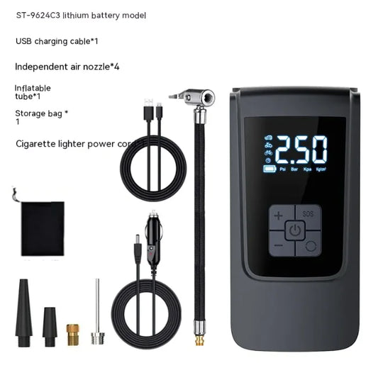 🚗 Portable Digital Car Inflator - Wireless Auto Tire Pump with Smart Features