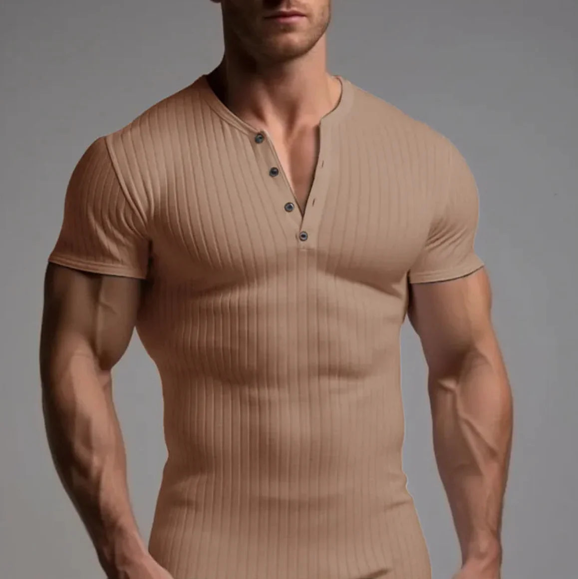 👕: Men's Stretch Fit Solid Color Short-Sleeve T-Shirt