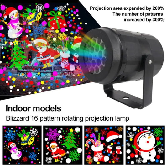 ❄️ Christmas Snowflake Projector Light - LED Holiday Stage Lighting
