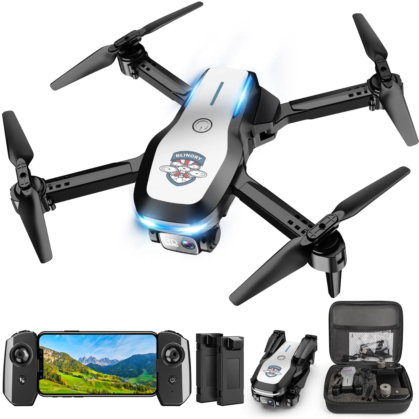 🚁: 1080P FPV Foldable Drone for Beginners with Gesture Control